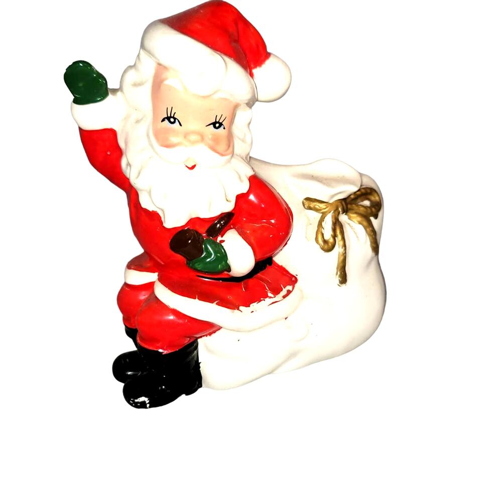 Vintage Ardco Ceramic Santa Claus Planter Approx. 6" tall
